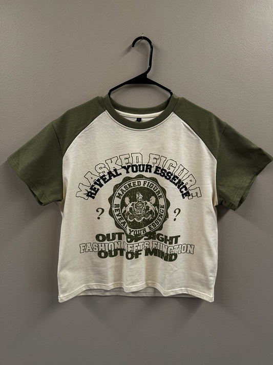 Olive green veil tee