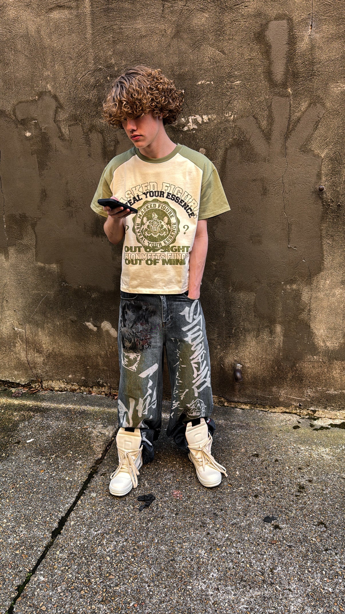 Olive green veil tee
